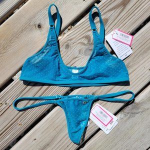 Wicked Weasel Sexy Pixel 365/449 Crop Top & Thong Bikini - BNWT!!! Small/Med